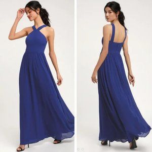 Air of Romance Royal Blue Maxi Bridesmaids Dress in Medium